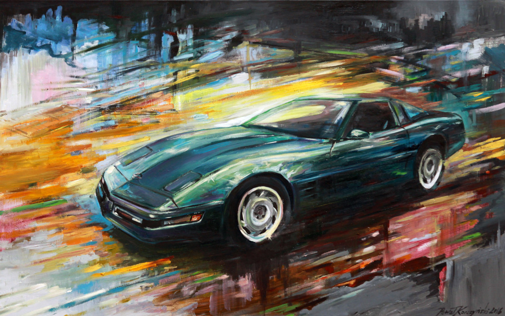 Zielony Chevrolet Corvette C4 