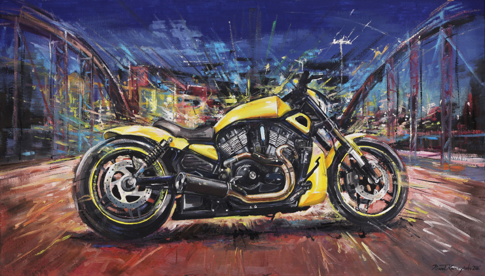 Yellow Harley Davidson V-Rot